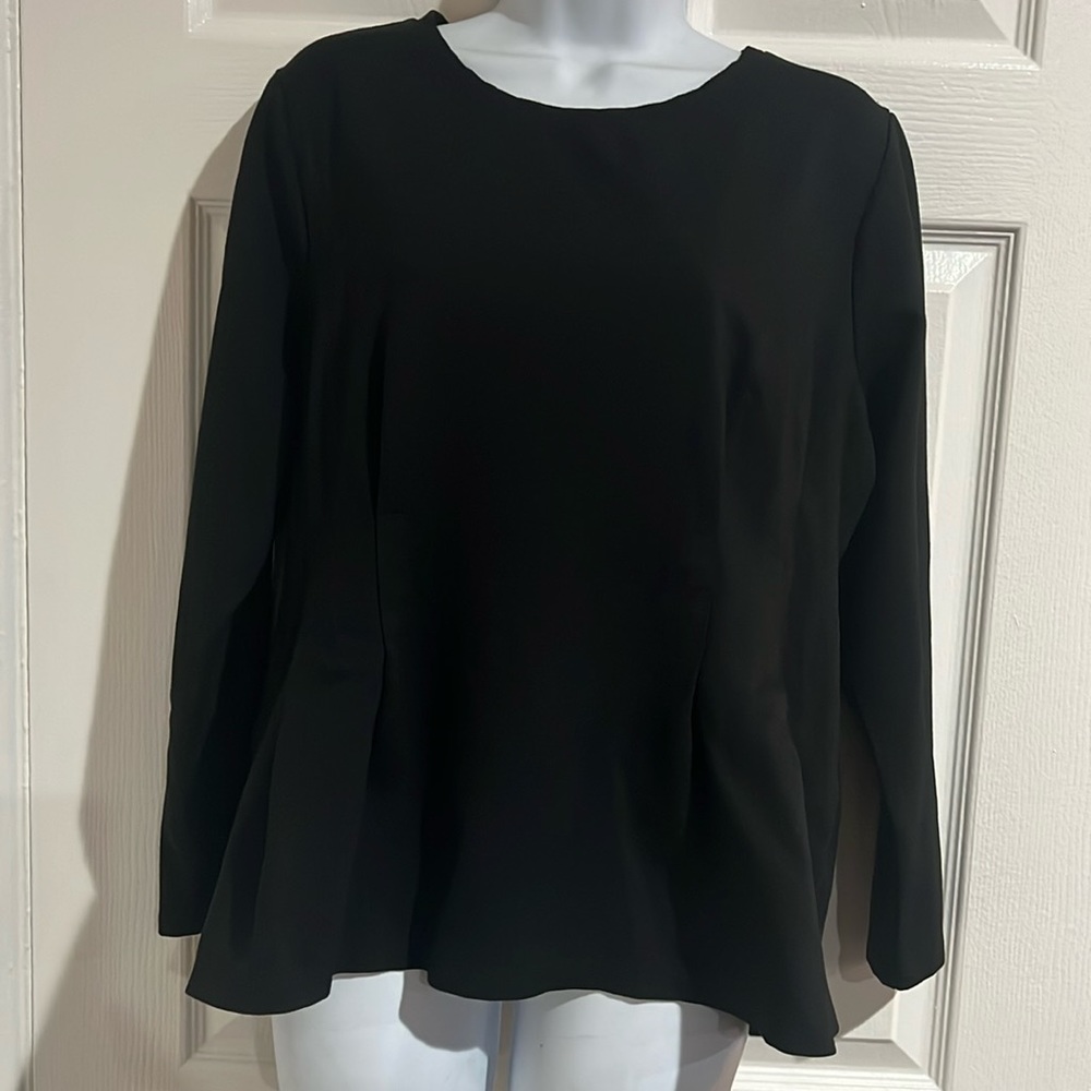 Lane Bryant Black Long Sleeve Blouse